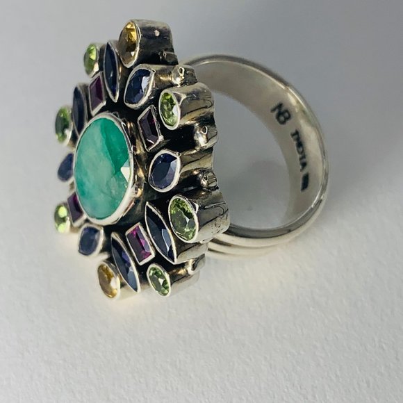 NICKY BUTLER JADE & GEMSTONE RING - Picture 3 of 6